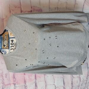 TRESICS luxe gray long sleeve top size large